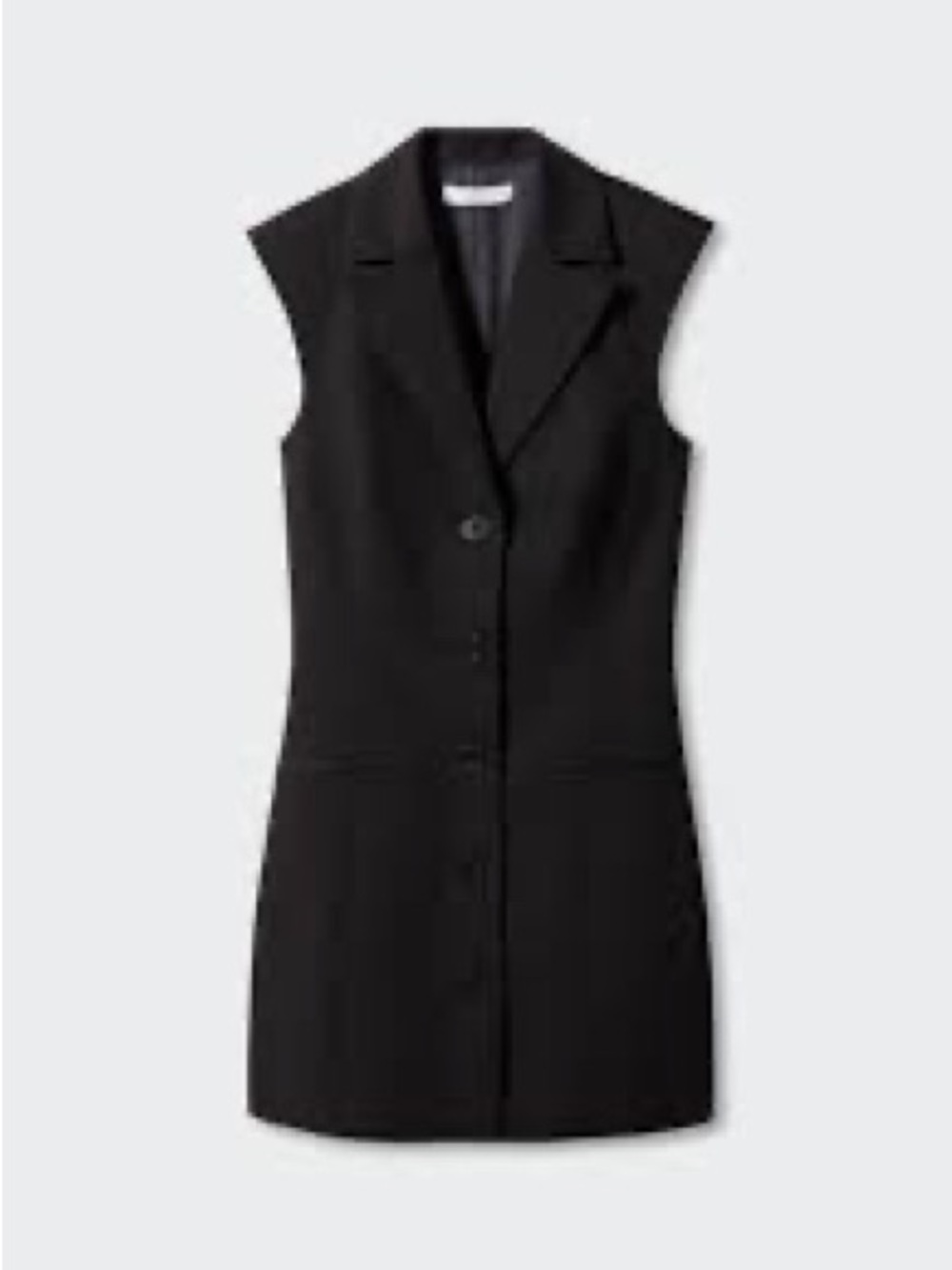 Mango Black Sleeveless Button-Front Mini Dress - Picture 4 of 10